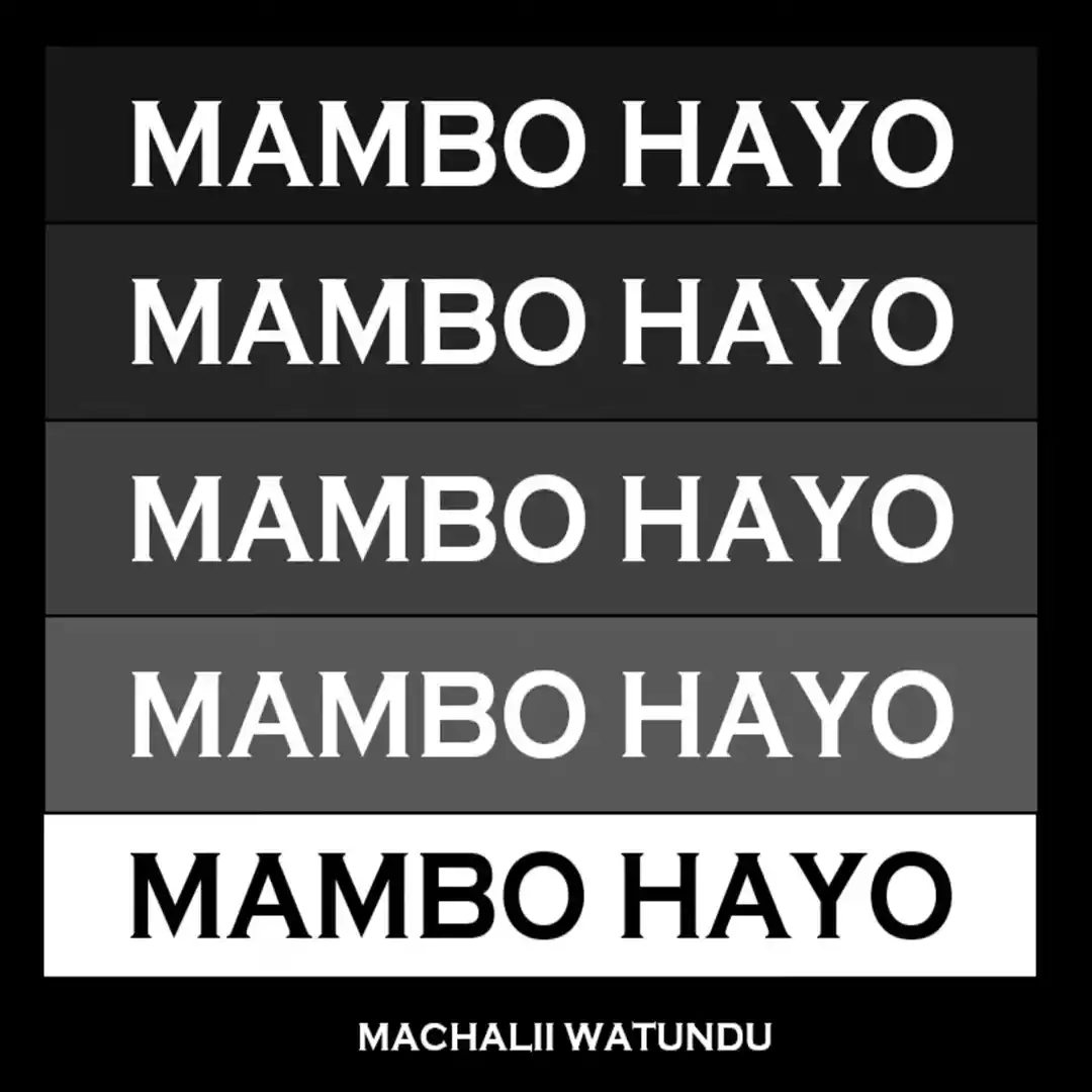 Machalii Watundu - Mambo Hayo Mp3 Download